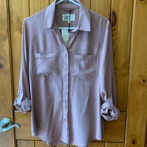 Cosmic Blue Love Woman’s Button Up Shirt